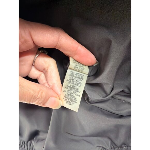 Elie Tahari Down Vest Oversized Collar Womens Medium Outerwear Gray Winter Hood - Picture 4 of 6